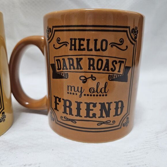 Coffee Mug Set Cheaper Than Therapy Hello Dark Roast Old Friend Dat’l Do It DDI - Picture 2 of 7